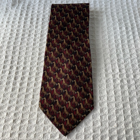 The Nature Conservancy Mens Prezwalski’s Wild Horse Print 100% Silk Tie - Picture 1 of 5